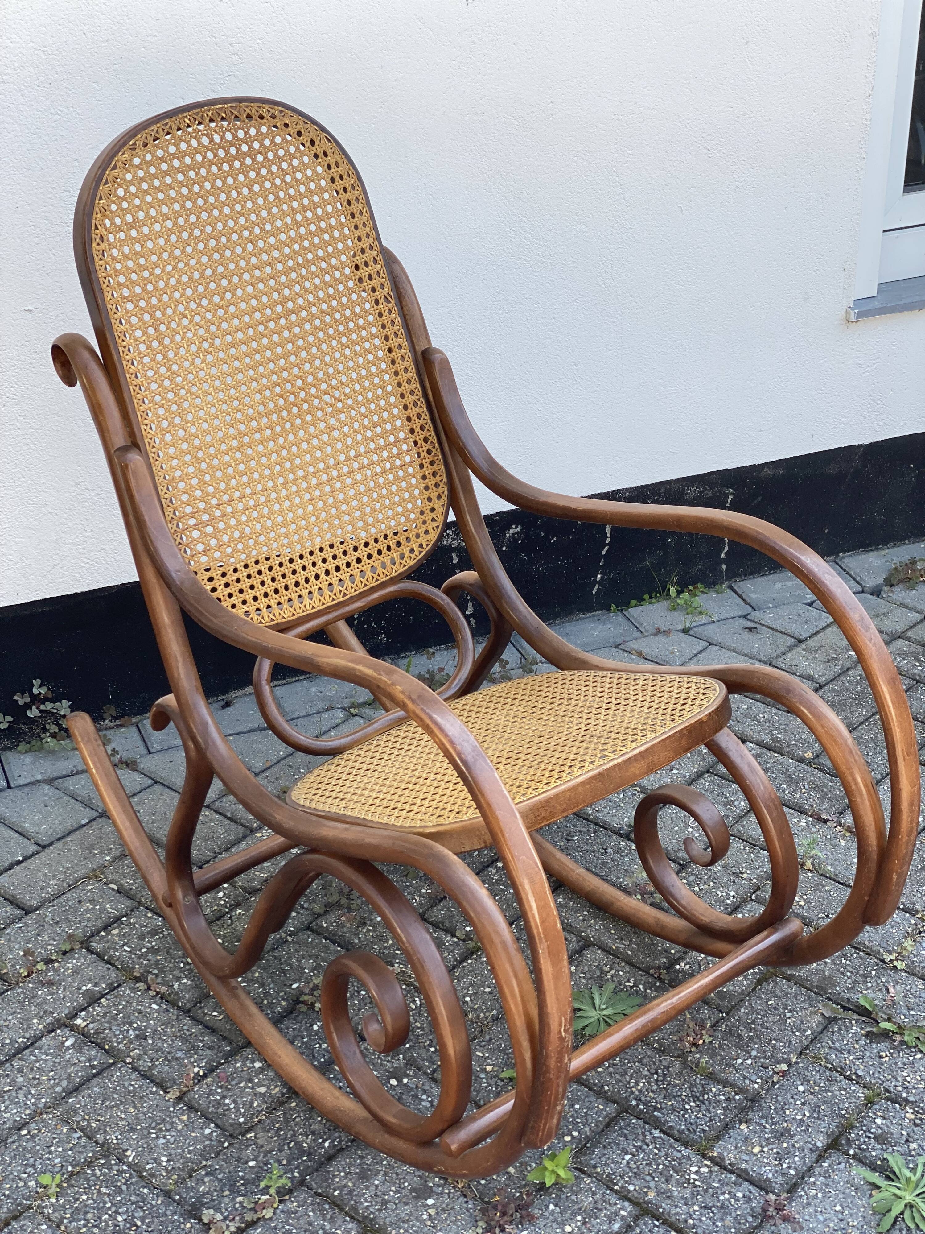 Bentwood & cane cane rocking chair