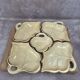 Vintage aperitif service 5 leaf bowls – Poët Laval art ceramics – gilding