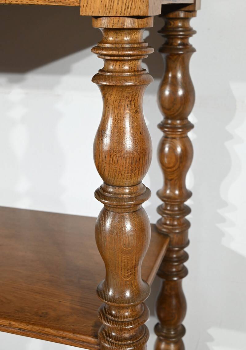 Desserte à hauteur d’appui, console en chêne, style Louis Philippe, 2ème partie du XIXème s.