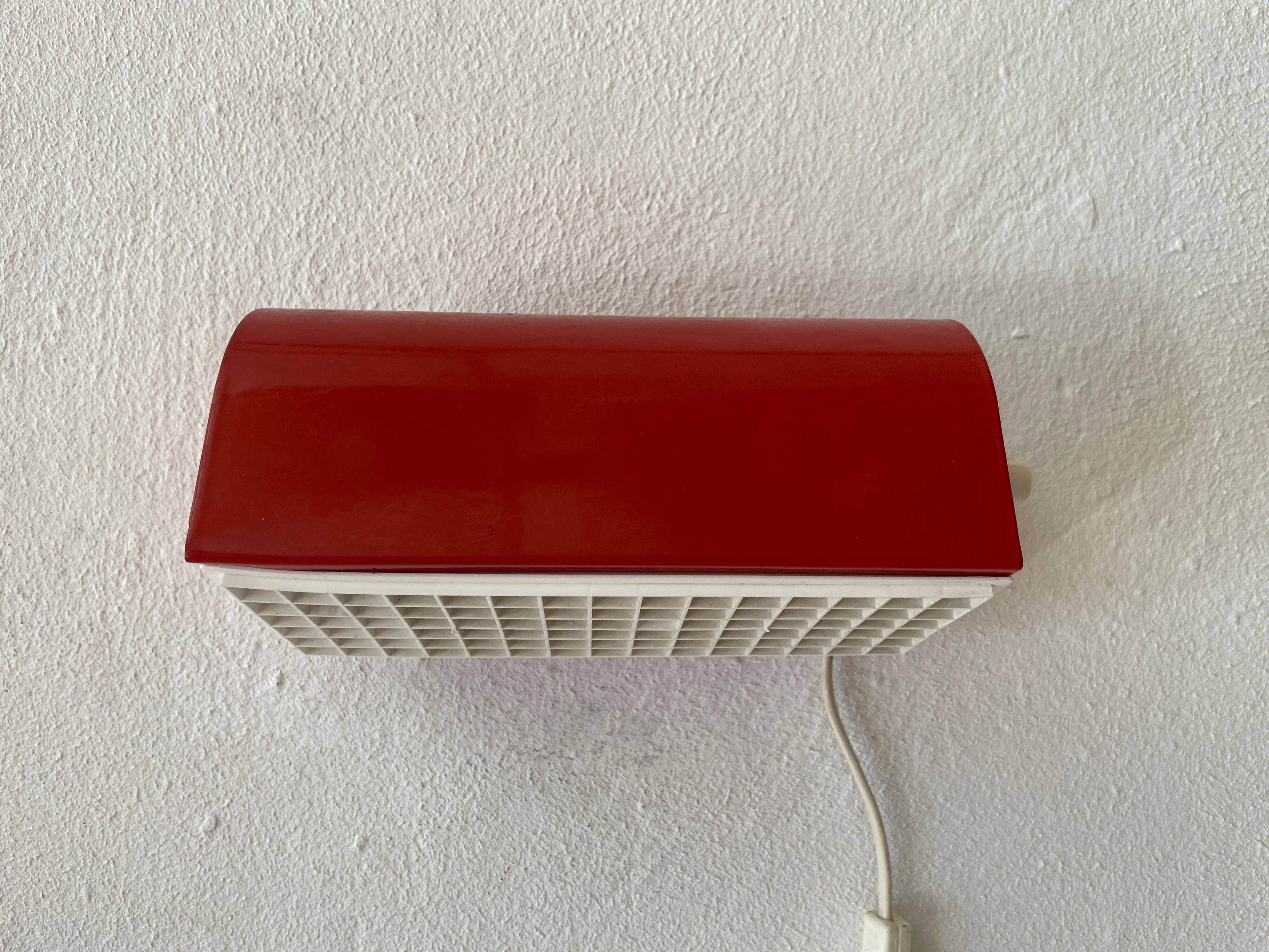 Simple red metal wall light from the AGE, 1970s, Germany.
