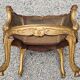 Gilded wood armchair and double canning
