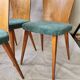 4 chaises vintage style Baumann bois et tissu