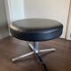 Vintage modernist chrome and leather stool ottoman, 1970s