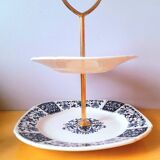 Serviteur à apéritifs, gâteaux en porcelaine de Gien Ibis