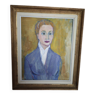Tableau Jean Micoine - Huile sur panneau encadré - 1953