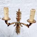 Pair of Empire style wall sconces in gilded bronze and Empire green, mid