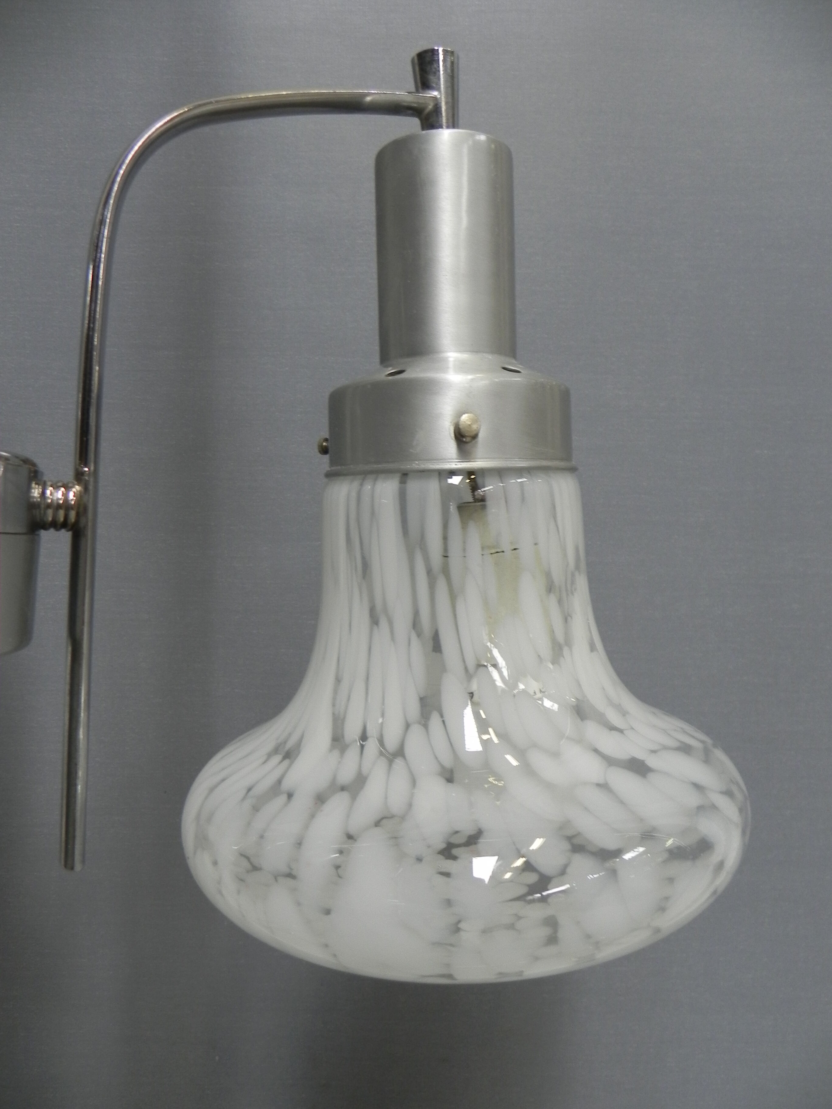 Vintage hanging lamp with 3 cloudy glass shades