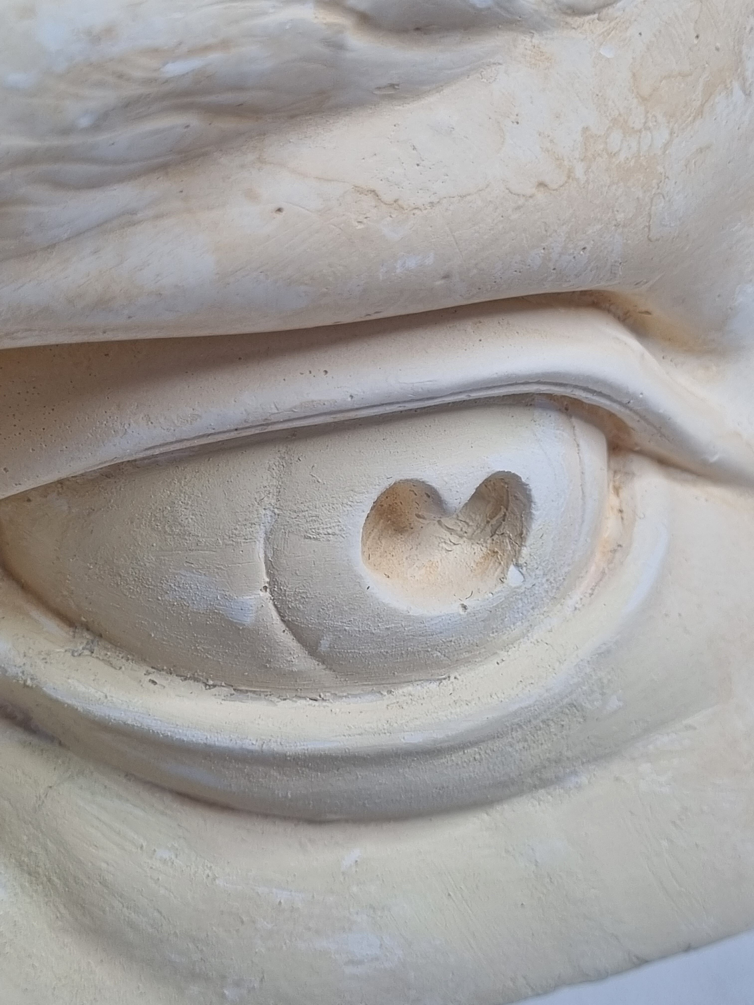 Eye of Michelangelo's "David", vintage cast after Brucciani, on base, 27 cm