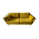 Canapé 3 places LaRedoute velours jaune
