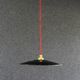 Exterior black enamelled sheet metal suspension delivered with a new socket and red cord