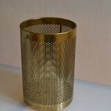 Postmodernist perforated brass wastepaper basket 1980 Memphis