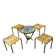 Garden furniture set including a round low table in scoubidou and 4 matching stools.