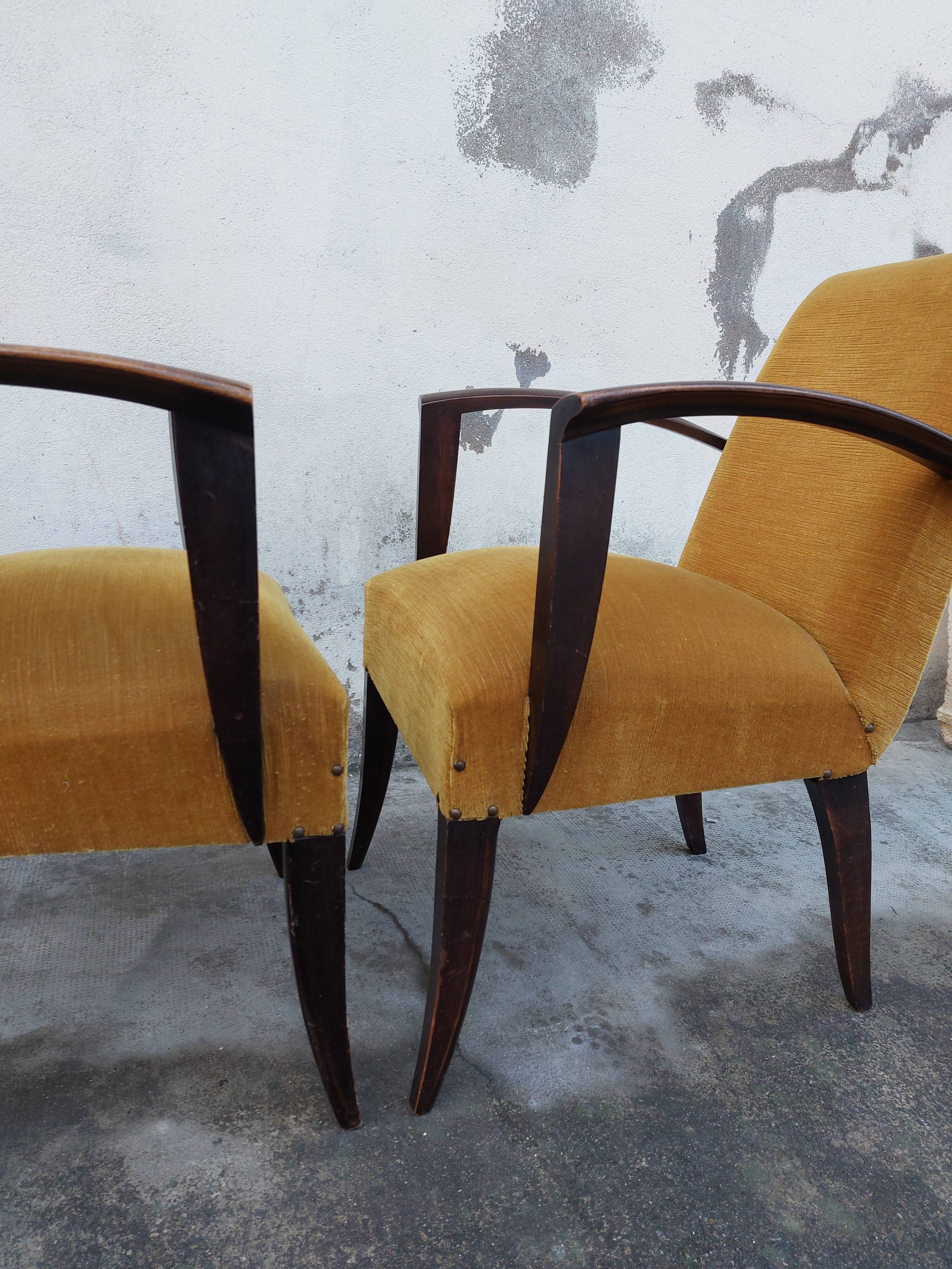 Paire de fauteuils bridge Art déco 1930