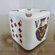 Vintage ceramic ashtray, playing cards, 50s 60s.