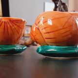 Pair of ceramic table salt shaker year 60