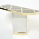 Console chrome laiton verre opalin noir de romeo rega 1970