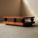 Large coffee table in elm burl, circa 1970.