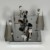 1960s 1970s Wall Sconce by Kinkeldey Lighting Germany in Glass & Chrome