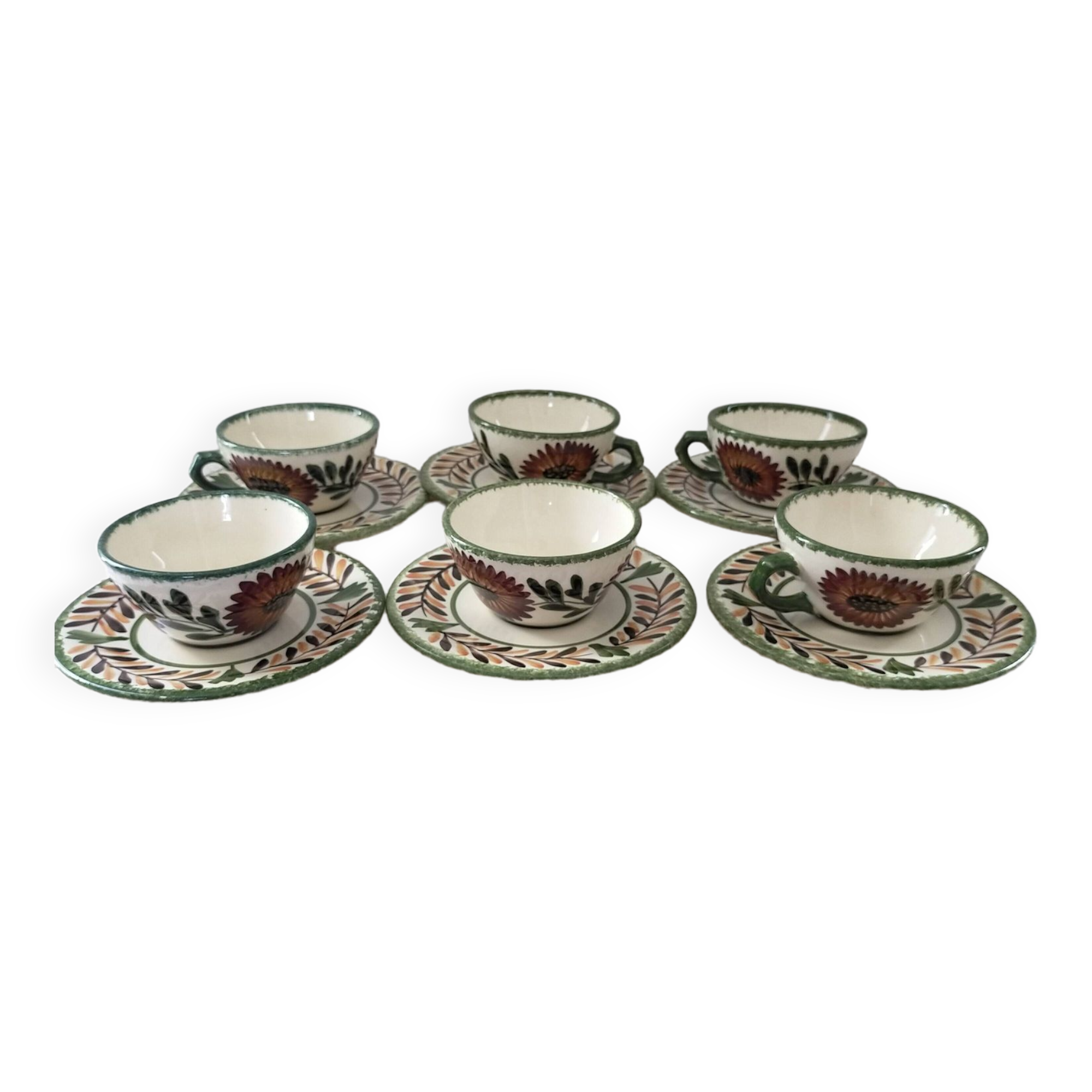 Coffee or tea service 6 cups and saucers