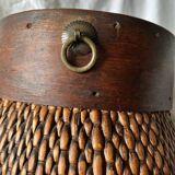 Early 20th century Chinese grain basket made of woven willow