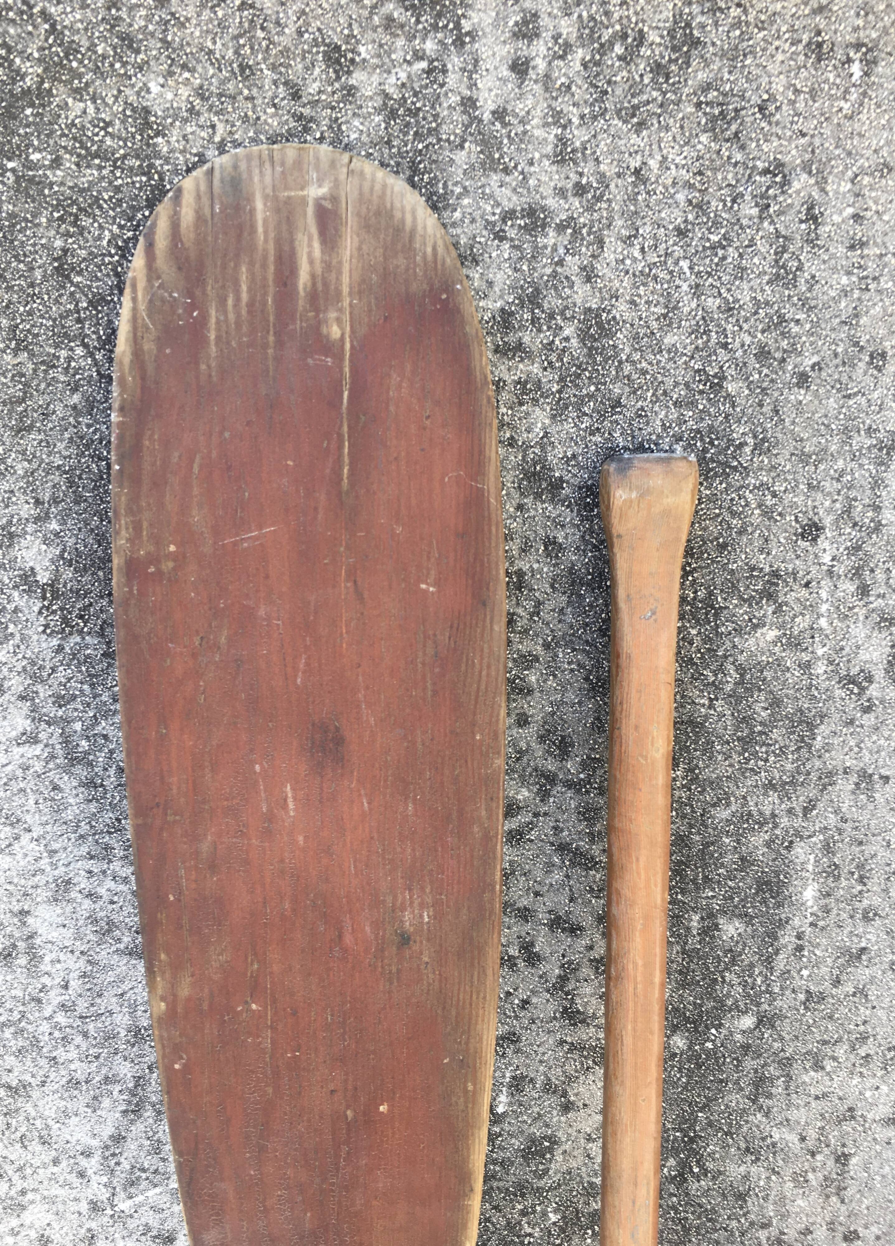 Pair of vintage wooden oars