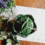 Small soup tureen in cabbage barbotine