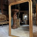 Pair of Louis Philippe period mirrors in gilded wood 1.30m x 89cm