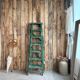Escabeau vintage patine verte