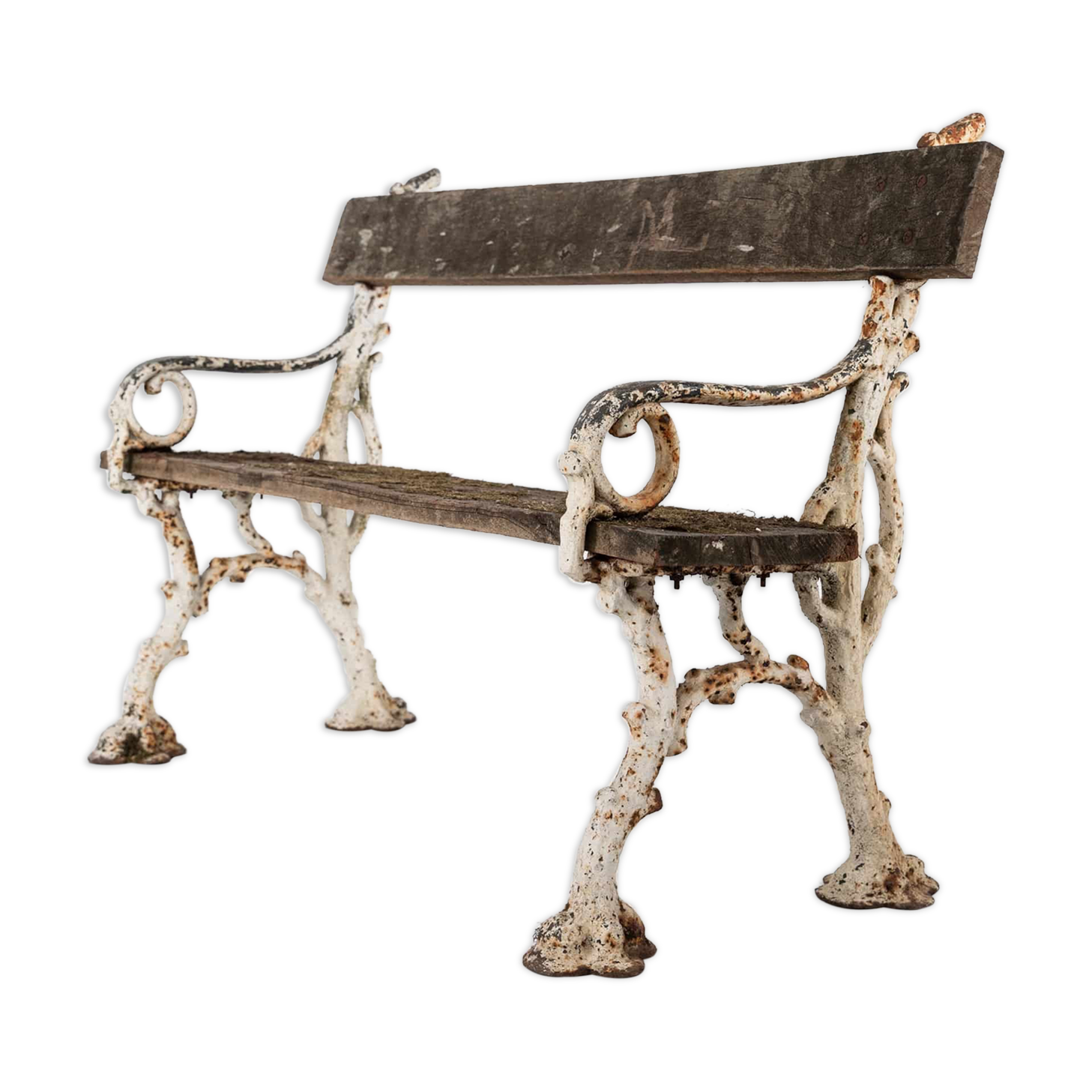 Victorian 'faux bois' garden bench