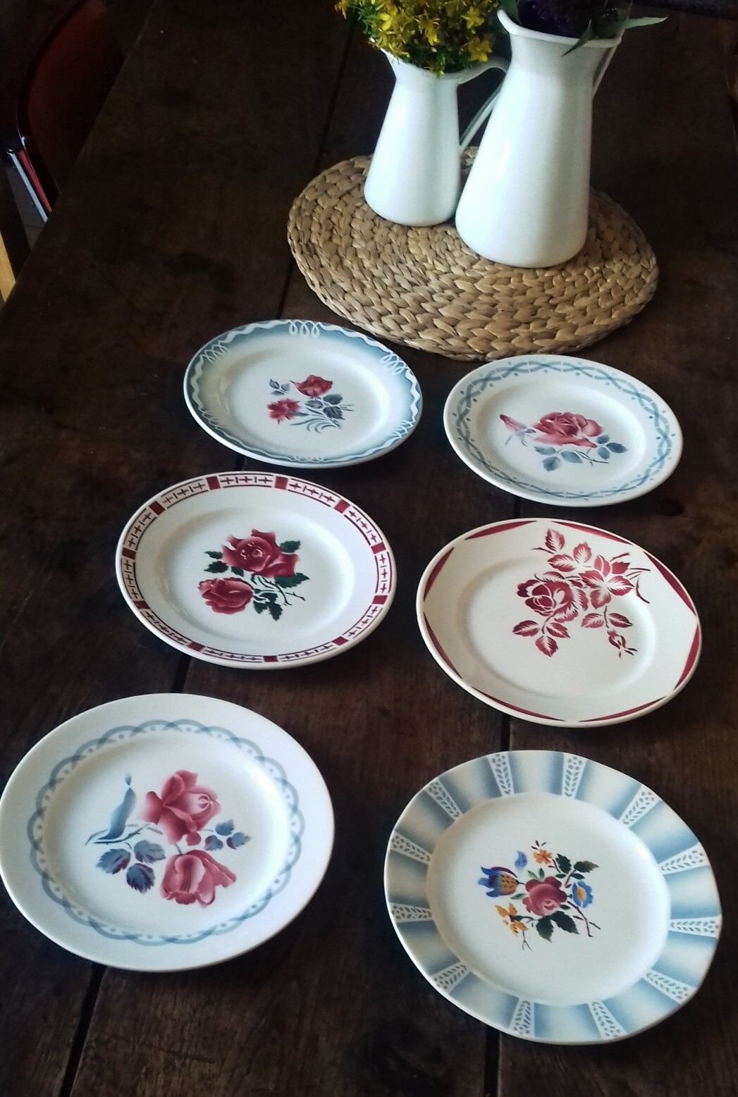 6 plates Digoin Sarreguemines Badonviller Marinette