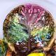 Vintage Vallauris A.M. plate – quadrilobed enamelled bowl with lemon – 50s