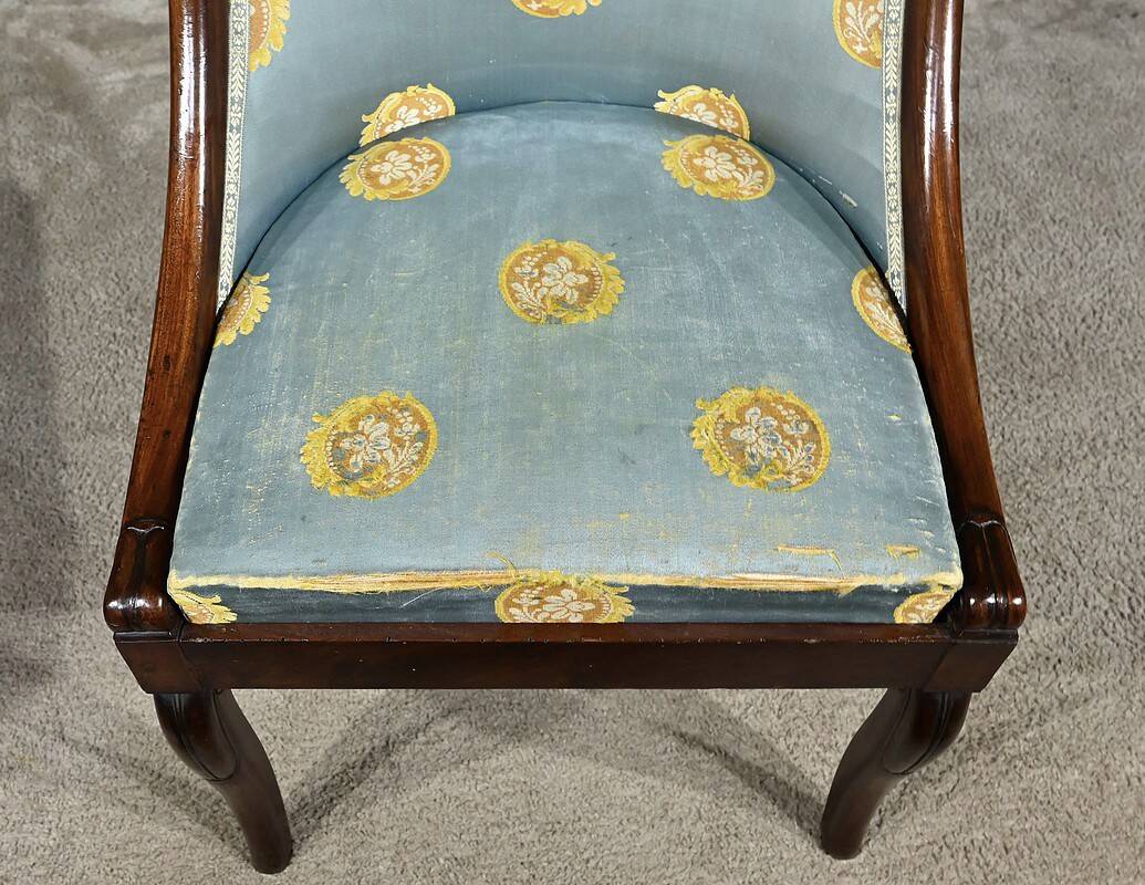 Pair of Mahogany Gondola Chairs, Restoration period – Part 1 of the 19th century