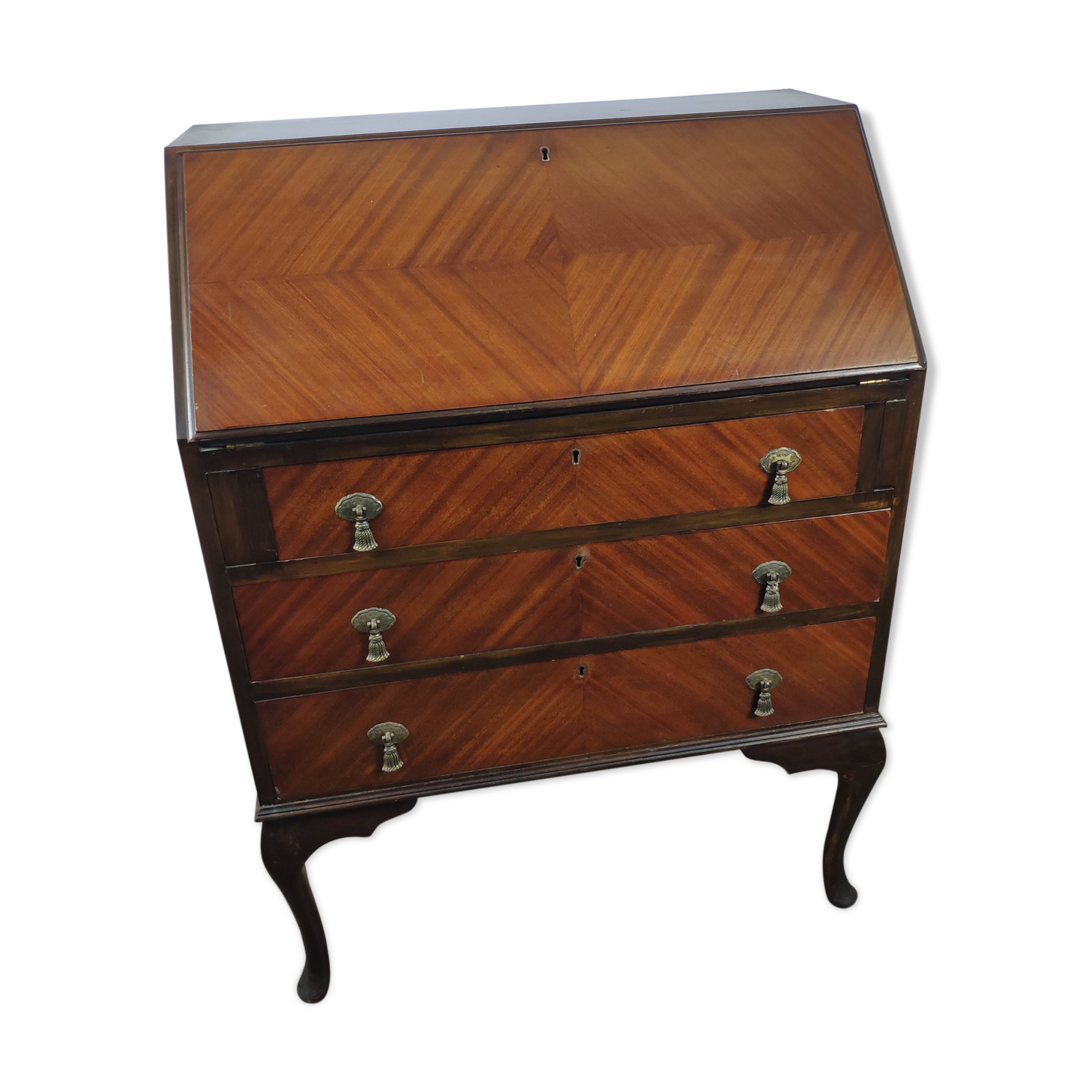 Secretary English chippendale in mahogany, 19th