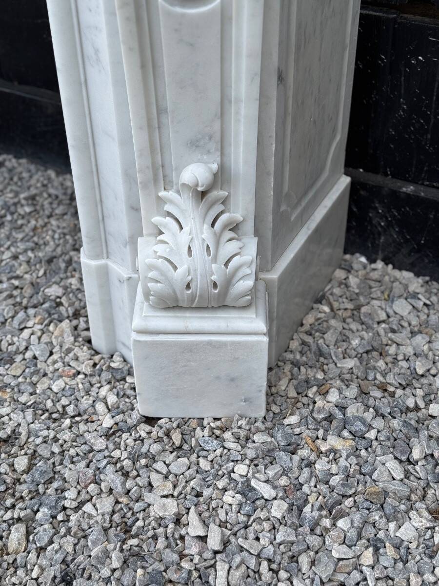 Impressive Louis XV Style Fireplace in Very Fine Carrara Marble