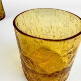 70s Blown Amber Whiskey Glasses