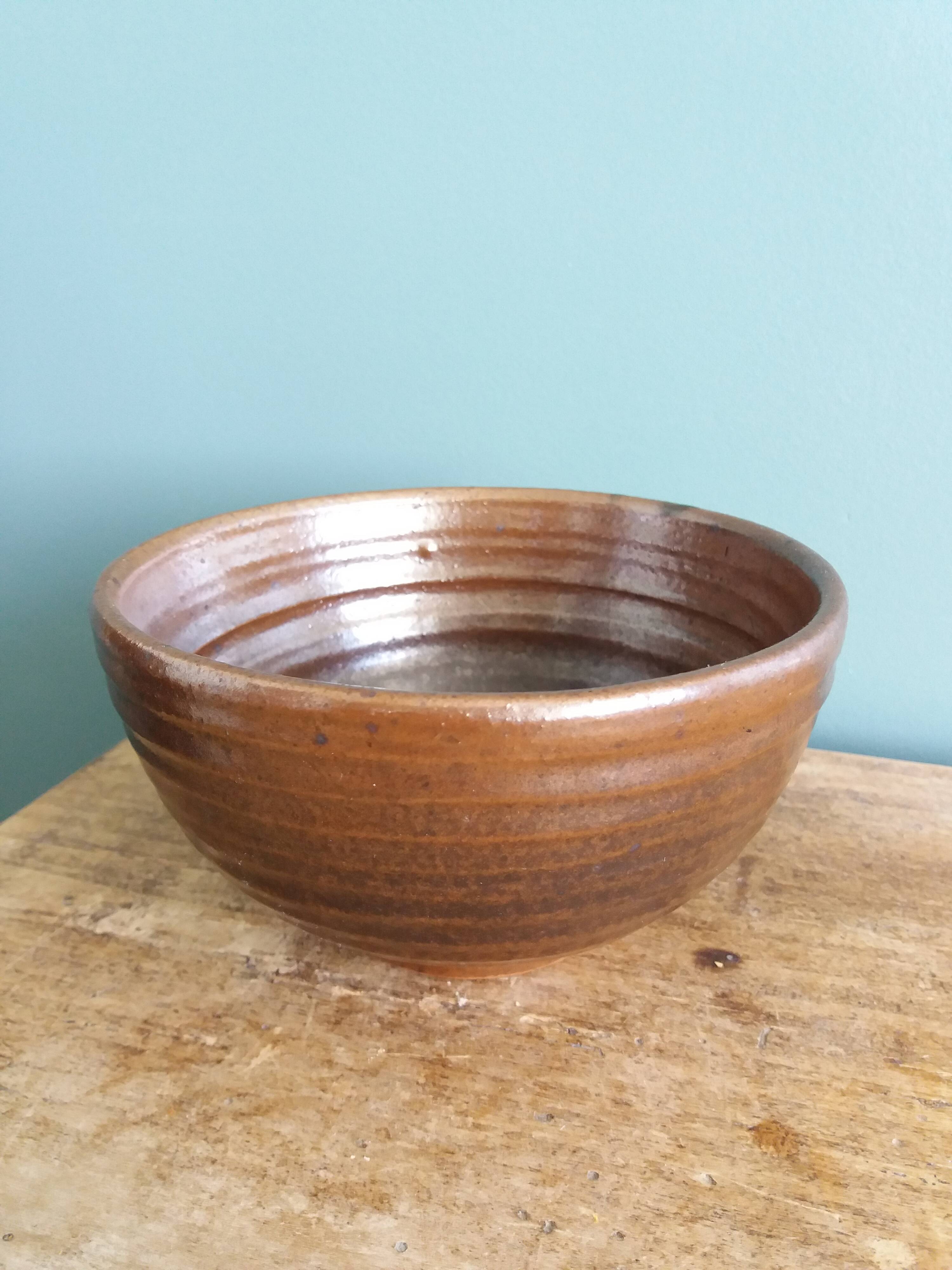 Bol coupelle en grès émaillé signé Fontgombault