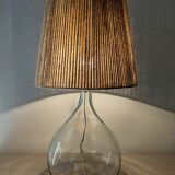Vintage demijohn XL lamp in glass and jute rope