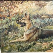 Painting of a German Shepherd