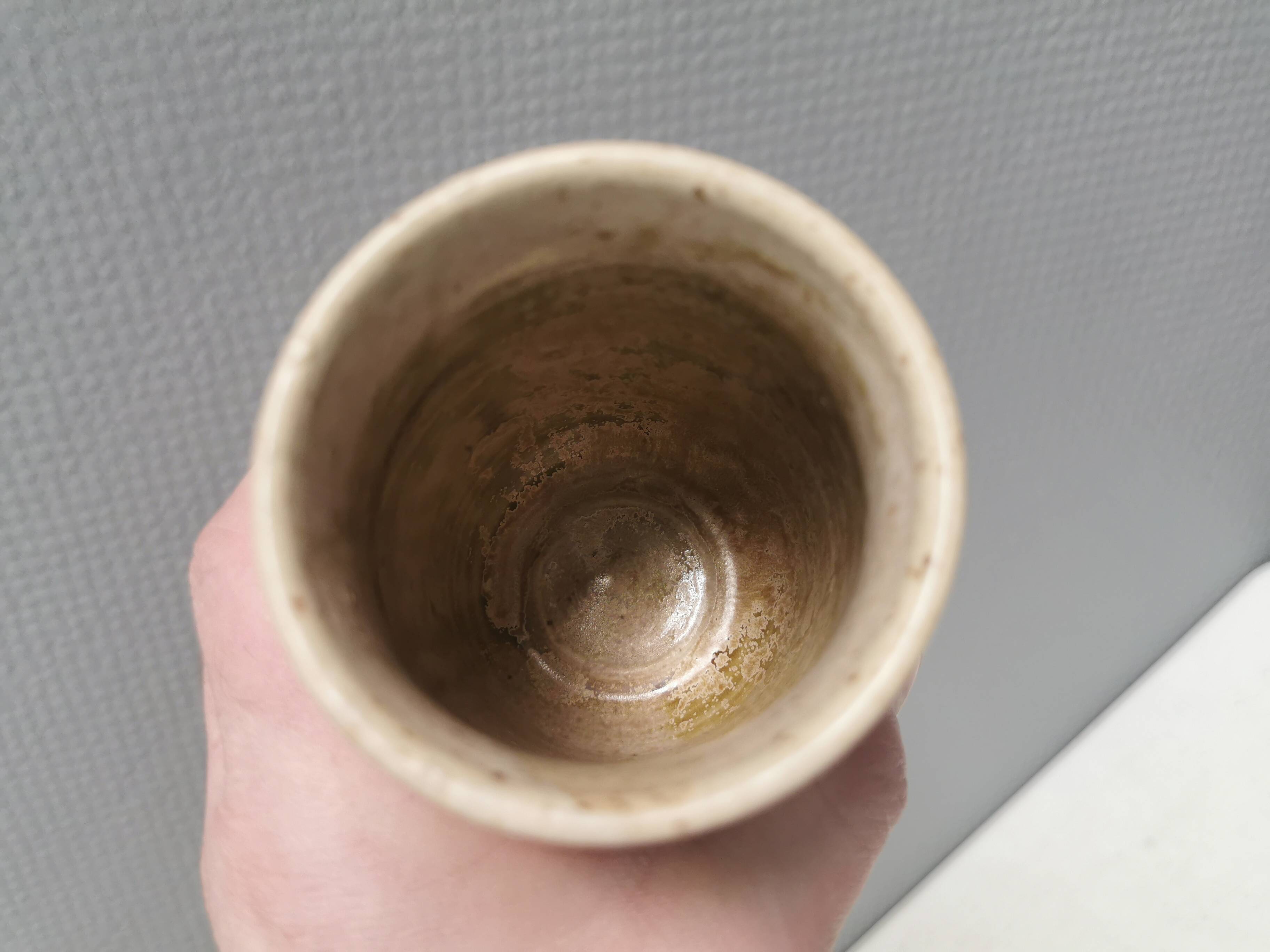 Small vase in beautiful beige glaze. Denmark 1970-80s