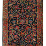 Blue Wool Persian Carpet Handwoven Wool Farahan Area Rug- 138x198cm