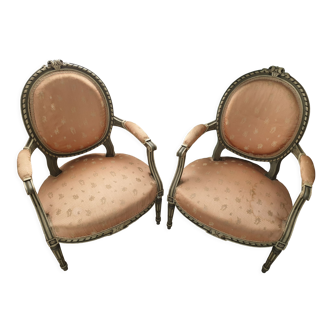 Pair of convertible armchairs