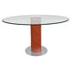 Postmodern dining table in leather and glass by Giancarlo Vegni for Fasem.