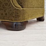 1950s, Danish vintage relax chair in green fabric, original condition.