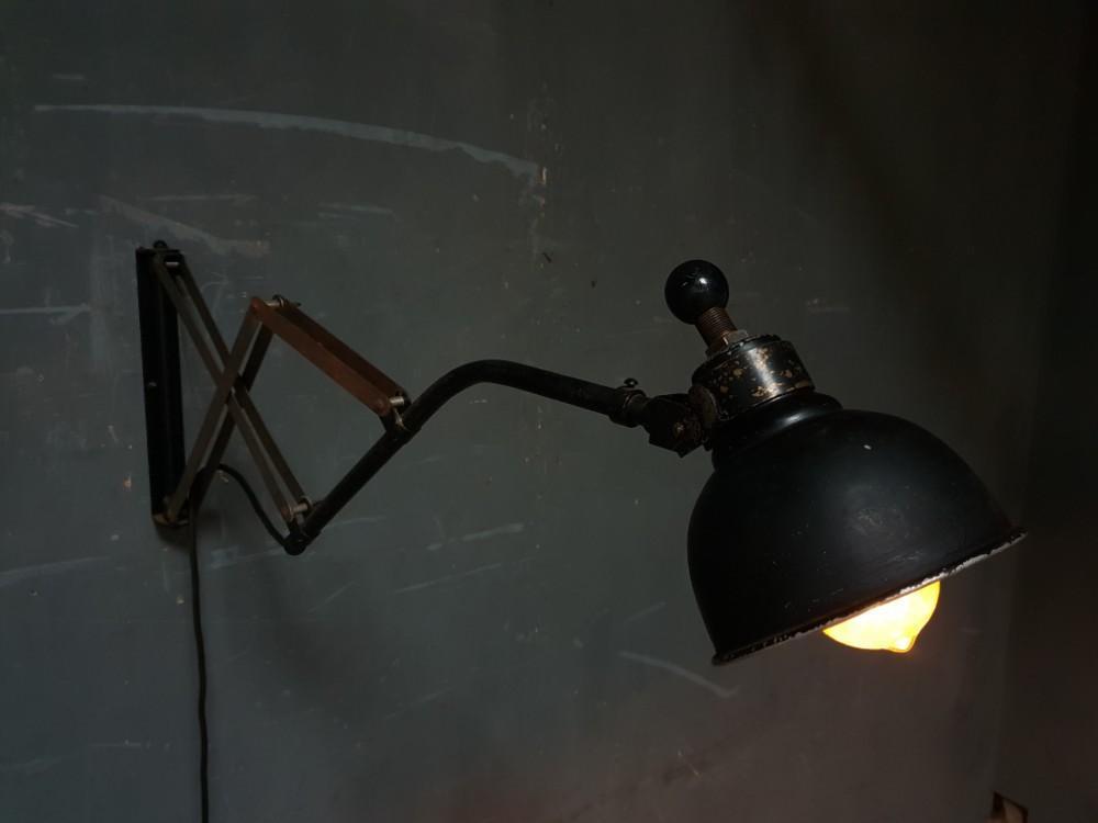 Old industrial scissor lamp machine lamp