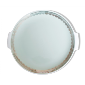 Service de plats Villeroy et Boch, en faience blanche et verte, Mettlach, France Saar