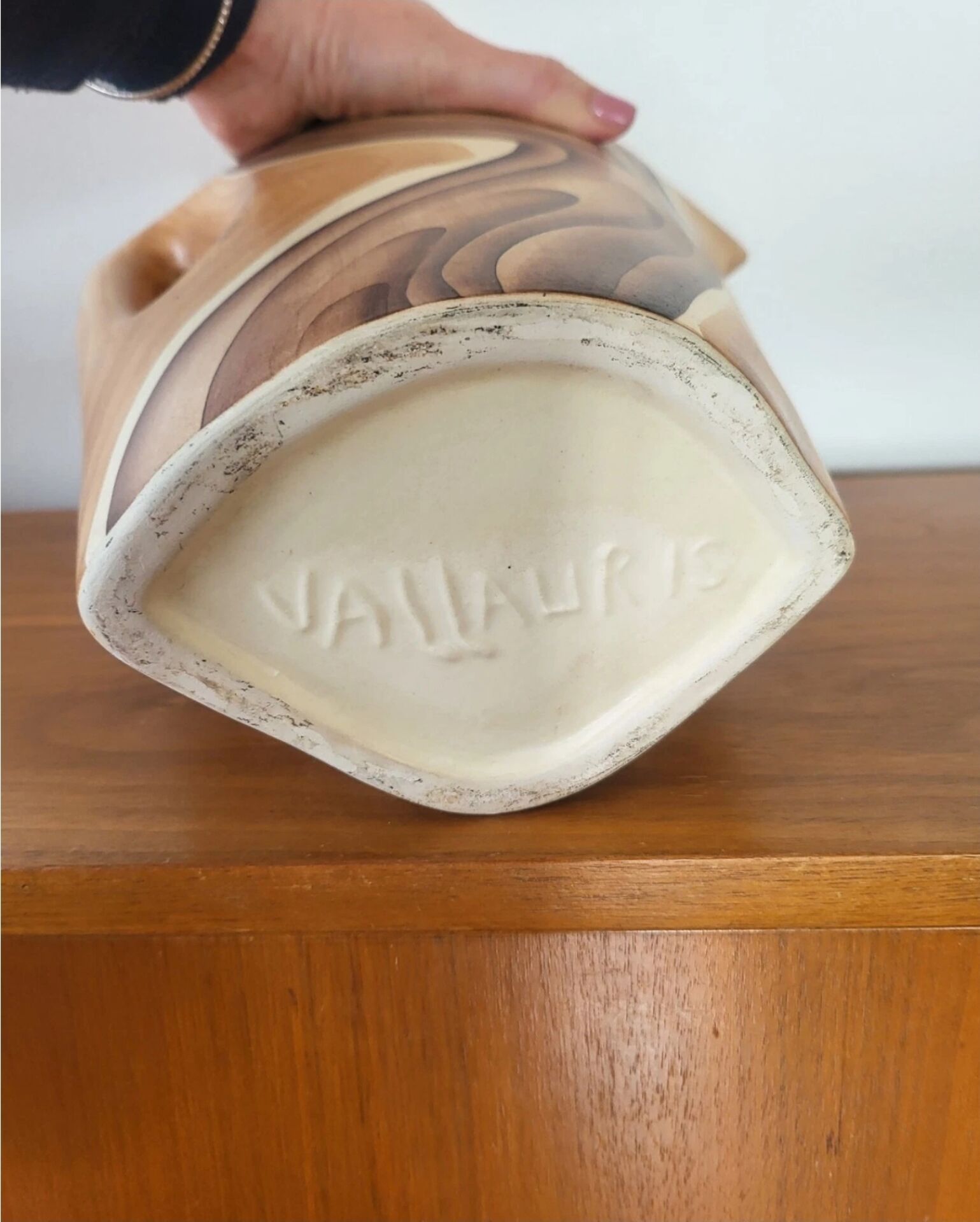 Pichet Vallauris in ceramic faux wood