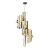 Lampe design en métal avec quatre ampoules argentées