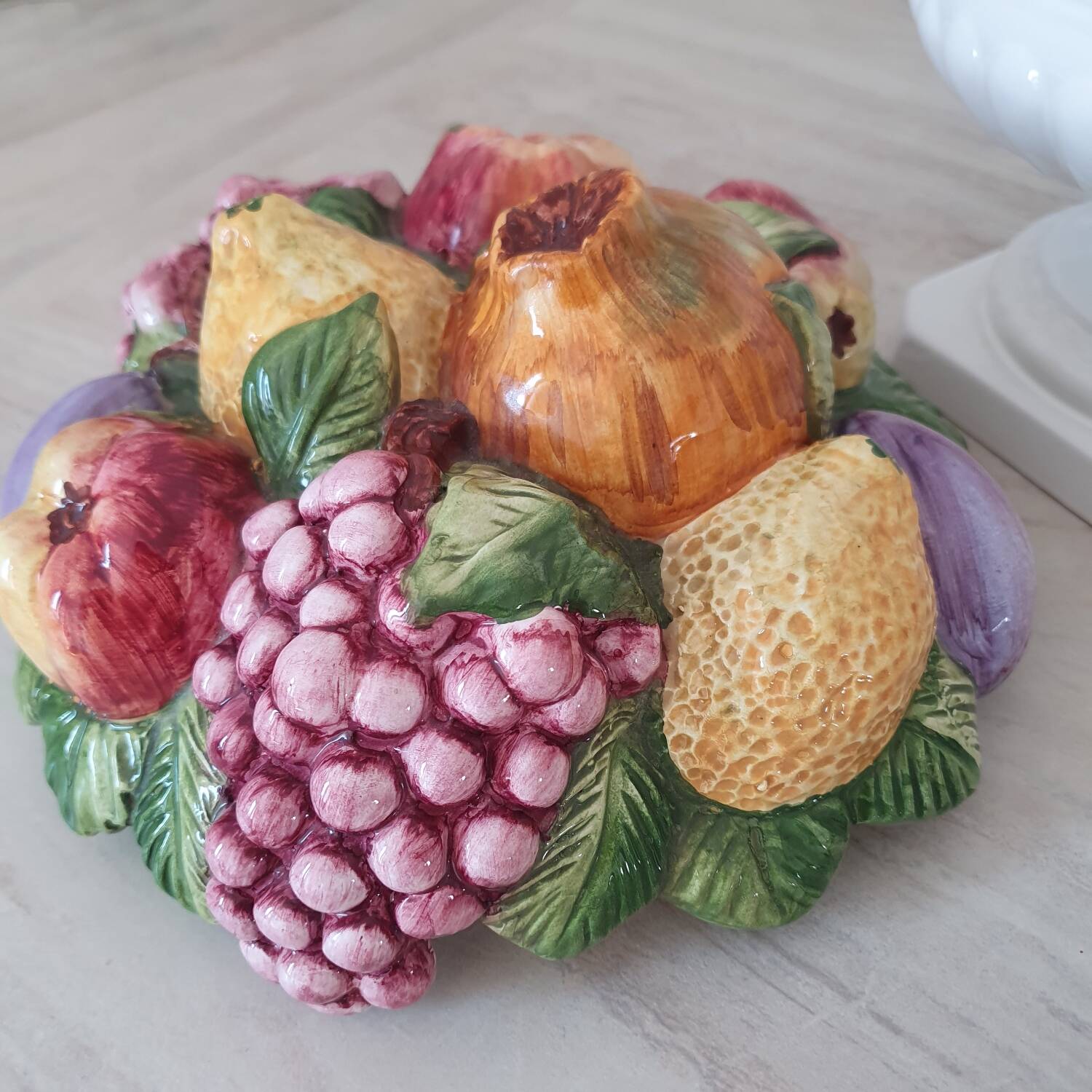 Medici vase and slipware fruit composition