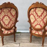 Pair of napoleon III armchairs, 19th century