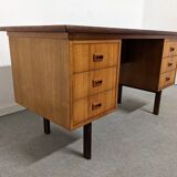 Scandinavian double-sided teak desk from the 50s/60s